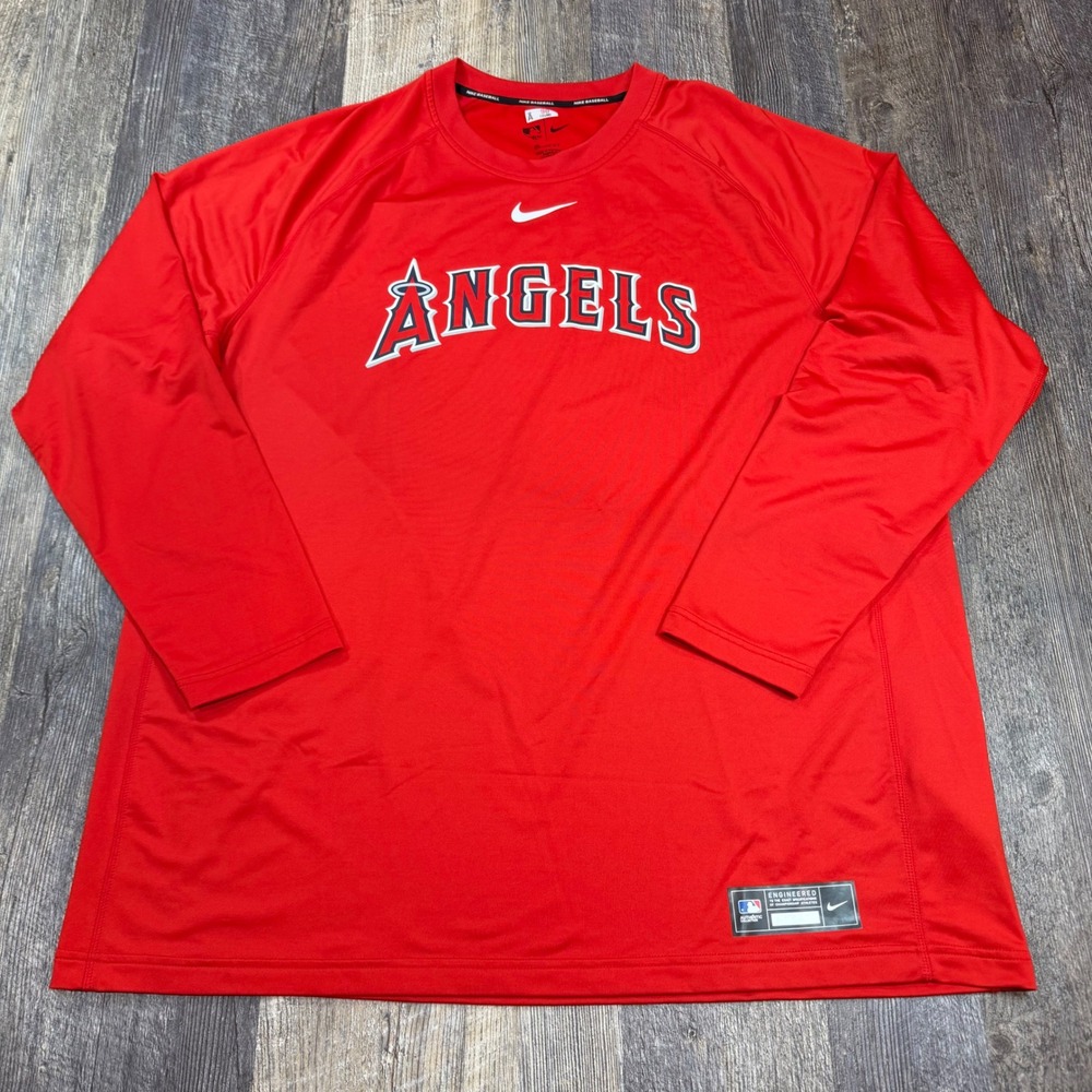 Nike Los Angeles Angels Top Mens 3XL Red Dri-FIT Authentic Coach Team Issued